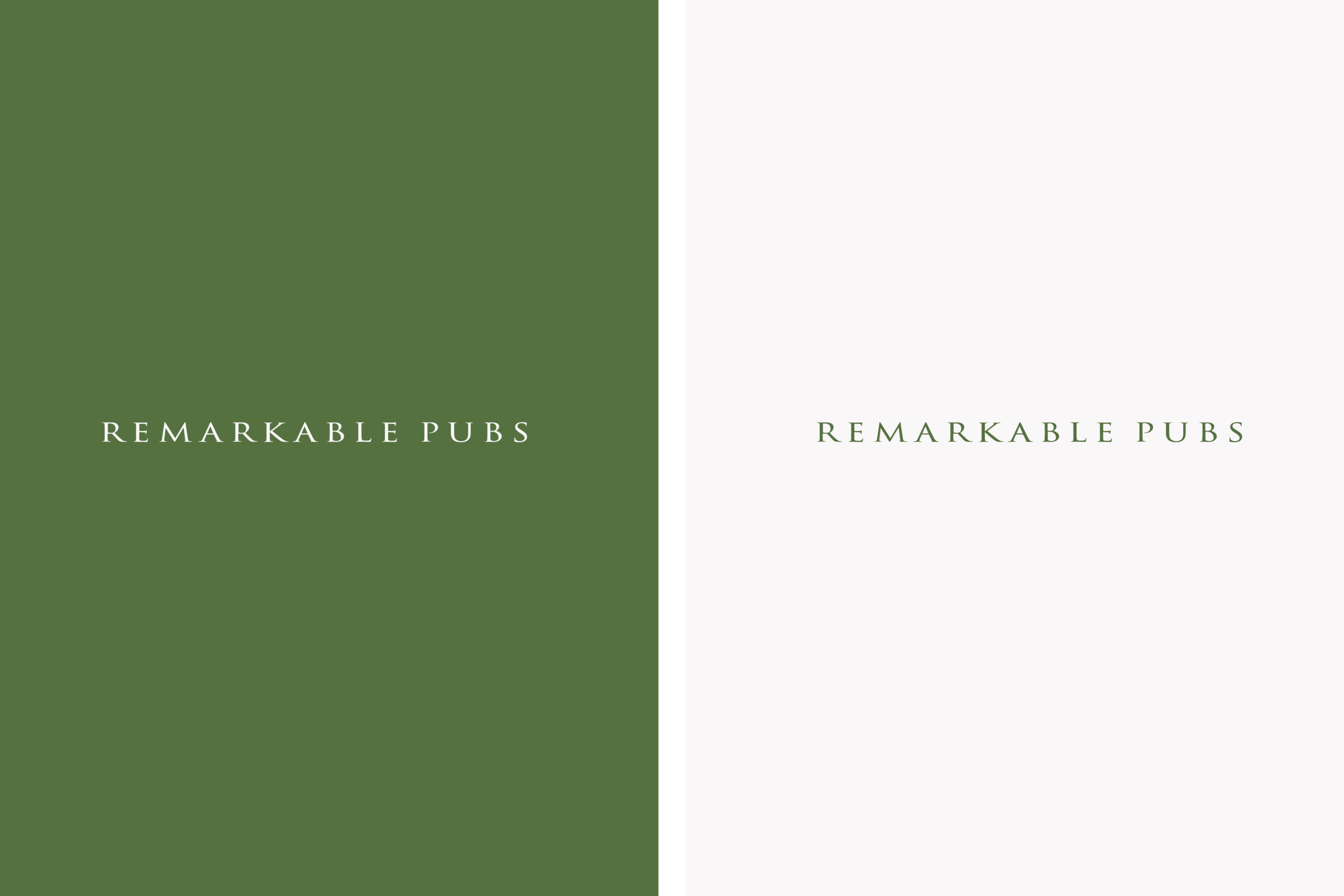 Two logos for Remarkable Pubs. Design by Barefaced Studios, Design Agency in Islington, North London.